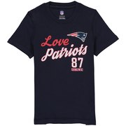 Add Rob Gronkowski New England Patriots Girls Youth Glitter Live Love Team Player Name & Number T-Shirt - Navy To Your NFL Collection