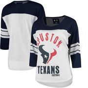 Add Houston Texans G-III 4Her by Carl Banks Women's First Team Three-Quarter Sleeve Mesh T-Shirt - White/Navy To Your NFL Collection