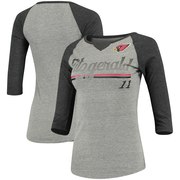 Add Larry Fitzgerald Arizona Cardinals Women's Juniors Over the Line Player Name & Number Tri-Blend 3/4-Sleeve V-Notch T-Shirt - Heathered Gray/Black To Your NFL Collection