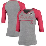 Add Julio Jones Atlanta Falcons Women's Juniors Over the Line Player Name & Number Tri-Blend 3/4-Sleeve V-Notch T-Shirt - Heathered Gray/Red To Your NFL Collection