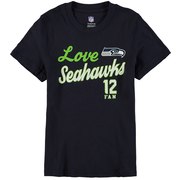 Add Seattle Seahawks Girls Preschool Glitter Live Love Team Player Name & Number T-Shirt - Navy To Your NFL Collection