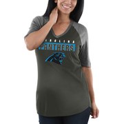 Add Carolina Panthers Majestic Women's My Team Raglan Half-Sleeve T-Shirt - Charcoal/Heathered Gray To Your NFL Collection