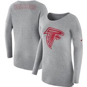 Add Atlanta Falcons Nike Women's Cozy French Terry Crew Sweatshirt - Heathered Gray To Your NFL Collection