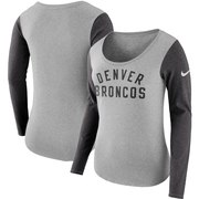 Add Denver Broncos Nike Women's Modern Arch Tri-Blend Long Sleeve T-Shirt - Heathered Gray To Your NFL Collection