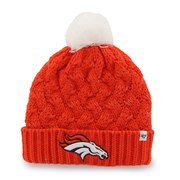 Add Denver Broncos '47 Brand Womens Fiona Cuff With Pom Knit Beanie - Orange To Your NFL Collection