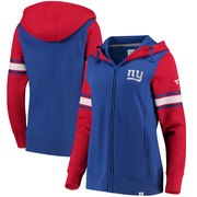 Add New York Giants NFL Pro Line by Fanatics Branded Women's Iconic Fleece Full-Zip Hoodie – Royal/Red To Your NFL Collection