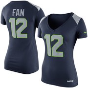 Add Fan 12 Seattle Seahawks Nike Women's Prime Player Name & Number V-Neck T-Shirt - College Navy To Your NFL Collection