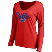 Add Buffalo Bills NFL Pro Line Women's Freehand V-Neck Long Sleeve T-Shirt - Red To Your NFL Collection