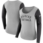 Add Oakland Raiders Nike Women's Modern Arch Tri-Blend Long Sleeve T-Shirt - Heathered Gray To Your NFL Collection