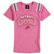Add Detroit Lions 5th & Ocean by New Era Girls Youth Zebra Tri-Blend V-Neck T-Shirt - Pink To Your NFL Collection