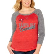 Add Tampa Bay Buccaneers Soft as a Grape Women's Plus Size Color Block Long Sleeve Raglan T-Shirt - Red/Heathered Gray To Your NFL Collection