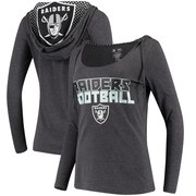 Add Oakland Raiders Concepts Sport Women's Viewpoint Tri-Blend Hooded Long Sleeve T-Shirt – Charcoal To Your NFL Collection