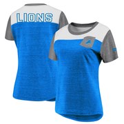 Add Detroit Lions NFL Pro Line by Fanatics Branded Women's Iconic Pocket Tri-Blend T-Shirt – Blue/Heathered Gray To Your NFL Collection