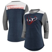 Add Houston Texans NFL Pro Line by Fanatics Branded Women's Iconic 3/4 Sleeve T-Shirt – Navy/Heathered Gray To Your NFL Collection