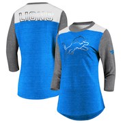 Add Detroit Lions NFL Pro Line by Fanatics Branded Women's Iconic 3/4 Sleeve T-Shirt – Blue/Heathered Gray To Your NFL Collection