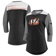 Add Cincinnati Bengals NFL Pro Line by Fanatics Branded Women's Iconic 3/4 Sleeve T-Shirt – Black/Heathered Gray To Your NFL Collection