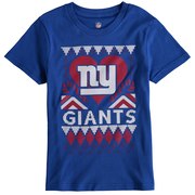 Add New York Giants Girl's Youth Candy Cane Love T-Shirt - Royal To Your NFL Collection