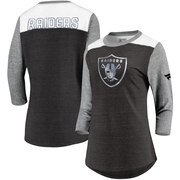 Add Oakland Raiders NFL Pro Line by Fanatics Branded Women's Iconic 3/4 Sleeve T-Shirt – Black/Heathered Gray To Your NFL Collection