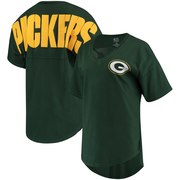 Add Green Bay Packers NFL Pro Line by Fanatics Branded Women's Spirit Jersey Goal Line V-Neck T-Shirt - Green To Your NFL Collection