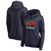 Add Chicago Bears NFL Pro Line by Fanatics Branded Women's Victory Script Plus Size Pullover Hoodie - Navy To Your NFL Collection