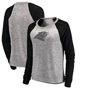Add Carolina Panthers NFL Pro Line by Fanatics Branded Women's Cozy Raglan Pullover Sweatshirt – Heathered Gray/Black To Your NFL Collection