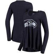 Add Seattle Seahawks Majestic Threads Women's Separation Long Sleeve V-Neck T-Shirt - College Navy To Your NFL Collection