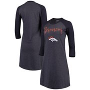 Add Denver Broncos Majestic Threads Women's Tri-Blend 3/4-Sleeve Raglan Dress - Navy To Your NFL Collection