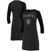 Add Oakland Raiders Majestic Threads Women's Tri-Blend 3/4-Sleeve Raglan Dress - Black To Your NFL Collection