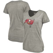 Add Tampa Bay Buccaneers NFL Pro Line by Fanatics Branded Women's Distressed Team Logo Tri-Blend T-Shirt - Heather Gray To Your NFL Collection