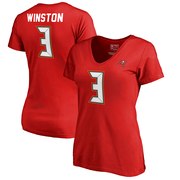 Add Jameis Winston Tampa Bay Buccaneers NFL Pro Line by Fanatics Branded Women's Authentic Stack Name & Number V-Neck T-Shirt - Red To Your NFL Collection