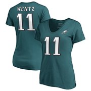 Add Carson Wentz Philadelphia Eagles NFL Pro Line by Fanatics Branded Women's Authentic Stack Name & Number V-Neck T-Shirt - Green To Your NFL Collection