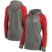 Add Kansas City Chiefs NFL Pro Line by Fanatics Branded Women's Plus Sizes Vintage Lounge Pullover Hoodie - Heathered Gray To Your NFL Collection