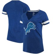 Add Detroit Lions Majestic Women's Go For Two V-Notch Neck T-Shirt – Heathered Blue To Your NFL Collection