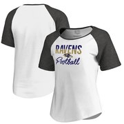 Add Baltimore Ravens NFL Pro Line by Fanatics Branded Women's Free Line Raglan Tri-Blend T-Shirt - White To Your NFL Collection