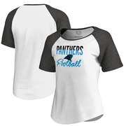 Add Carolina Panthers NFL Pro Line by Fanatics Branded Women's Free Line Raglan Tri-Blend T-Shirt - White To Your NFL Collection