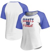 Add New York Giants NFL Pro Line by Fanatics Branded Women's Free Line Raglan Tri-Blend T-Shirt - White To Your NFL Collection
