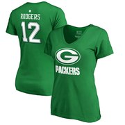 Add Aaron Rodgers Green Bay Packers NFL Pro Line by Fanatics Branded Women's St. Patrick's Day Icon Name & Number T-Shirt – Kelly Green To Your NFL Collection