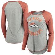 Add Denver Broncos Touch by Alyssa Milano Women's Line Drive T-Shirt – Gray/Orange To Your NFL Collection