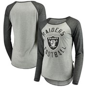 Add Oakland Raiders Touch by Alyssa Milano Women's Line Drive T-Shirt – Gray/Black To Your NFL Collection