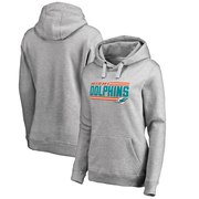 Add Miami Dolphins NFL Pro Line by Fanatics Branded Women's Iconic Collection On Side Stripe Plus Size Pullover Hoodie - Ash To Your NFL Collection