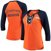 Add Denver Broncos Touch by Alyssa Milano Women's Home Run Raglan T-Shirt – Orange/Navy To Your NFL Collection