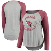 Add Arizona Cardinals Touch by Alyssa Milano Women's Plus Size Line Drive Long Sleeve T-Shirt – Gray To Your NFL Collection