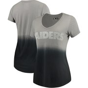 Add Oakland Raiders 5th & Ocean by New Era Women's Dip Dye V-Neck T-Shirt – Black To Your NFL Collection