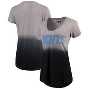 Add Detroit Lions 5th & Ocean by New Era Women's Dip Dye V-Neck T-Shirt – Black To Your NFL Collection