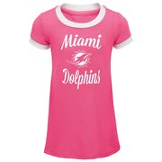 Add Miami Dolphins Infant Yardline Ringer Tee Dress – Pink To Your NFL Collection