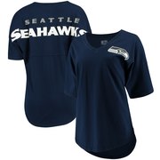 Add Seattle Seahawks NFL Pro Line by Fanatics Branded Women's Spirit Jersey Goal Line V-Neck T-Shirt - College Navy To Your NFL Collection