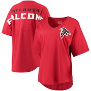 Add Atlanta Falcons NFL Pro Line by Fanatics Branded Women's Spirit Jersey Goal Line V-Neck T-Shirt - Red To Your NFL Collection