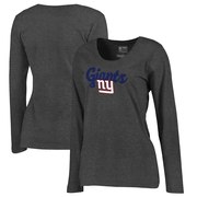 Add New York Giants NFL Pro Line by Fanatics Branded Women's Freehand Long Sleeve Plus Size T-Shirt - Dark Heathered Gray To Your NFL Collection
