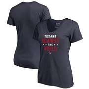 Add Houston Texans NFL Pro Line by Fanatics Branded Women's Against The World V-Neck T-Shirt - Navy To Your NFL Collection