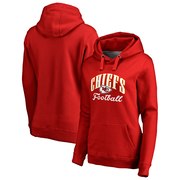 Add Kansas City Chiefs NFL Pro Line by Fanatics Branded Women's Victory Script Plus Size Pullover Hoodie - Red To Your NFL Collection